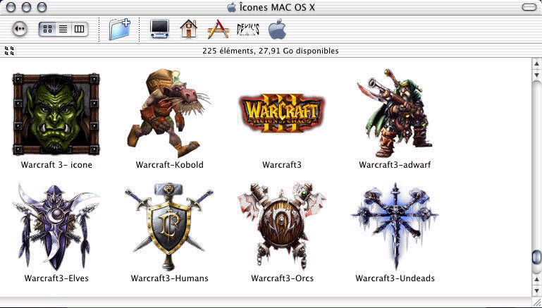Les icônes du jeu sous Macintosh.  Image envoyée par Leonic.