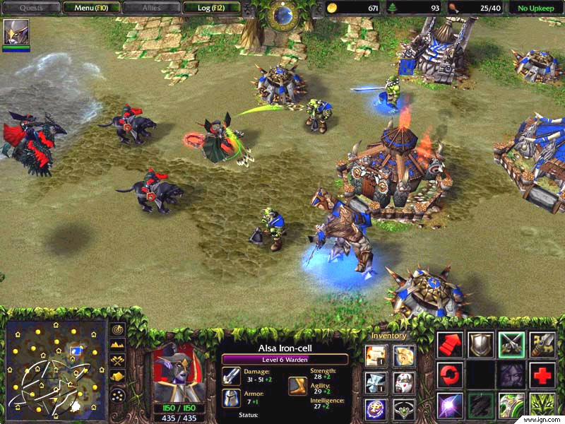 Screenshot de l'extension de Warcraft III (février 2003)